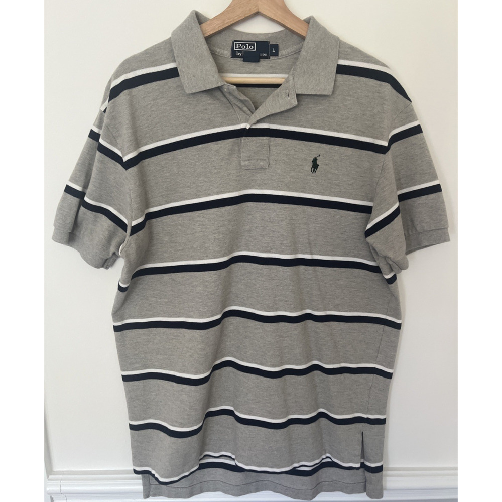 Polo Ralph Lauren Striped Mens Polo Short Sleeve Shirt Large‎
